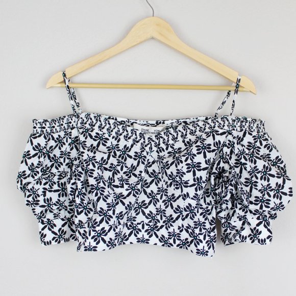 NEW Diane von Furstenberg DVF Cold Shoulder Crop Top - Picture 7 of 13